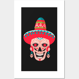 Dia de los muertes skull. Mexican Day of the Dead. Posters and Art